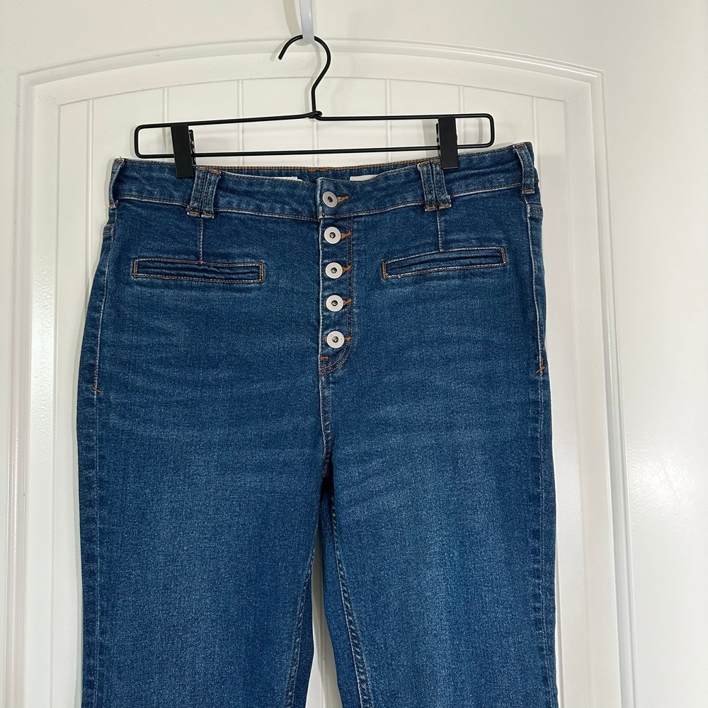 Anthropologie Pilcro High-Rise Trouser Bootcut Jeans Medium Wash Denim Size 31 - Picture 2 of 13